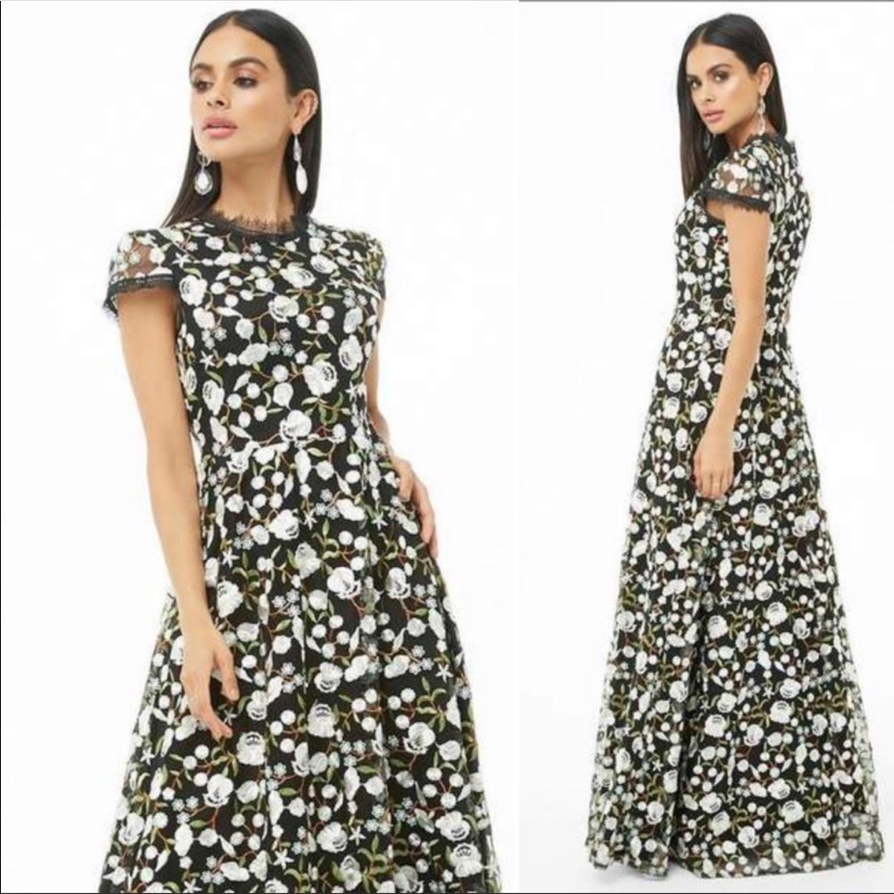 Embroidered Gown Maxi dress sz M